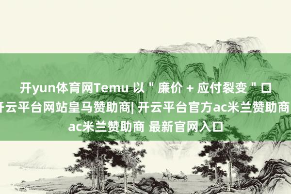 开yun体育网Temu 以＂廉价 + 应付裂变＂口头握续膨大-开云平台网站皇马赞助商| 开云平台官方ac米兰赞助商 最新官网入口